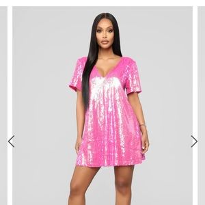 FashionNova sequin T-shirt dress